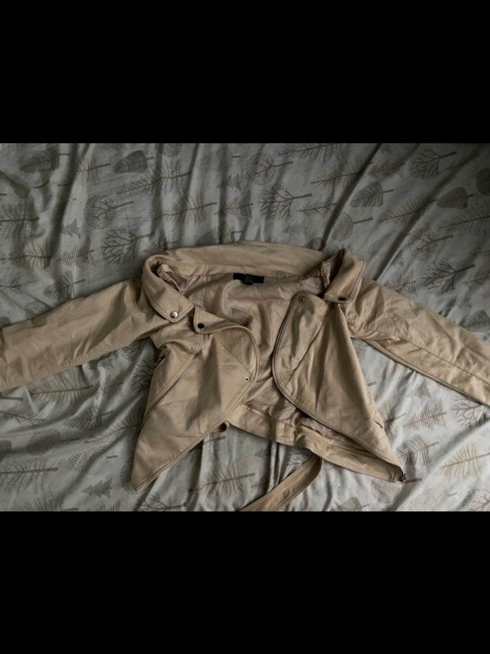 Beige Faux Moto Jacket